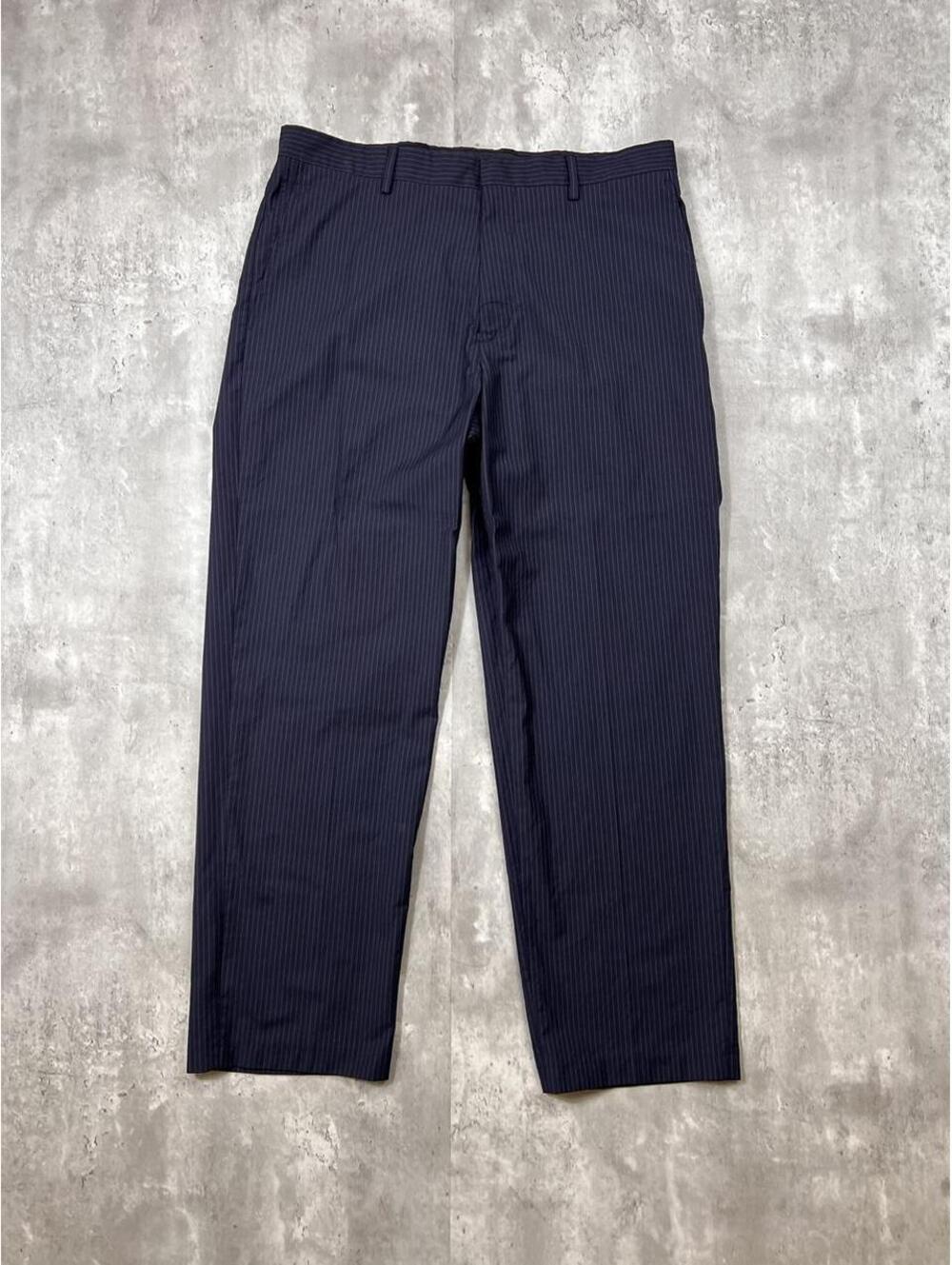 Kenneth Cole Reaction Pinstripe Dress Pants Navy Quiet Luxury Trousers 34x28
